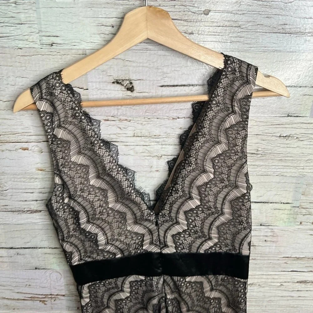 JS collections lace black brown cream size  4 dress - Picture 6 of 9